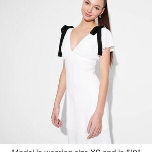 Target White Mini Dress with Black Bow Details